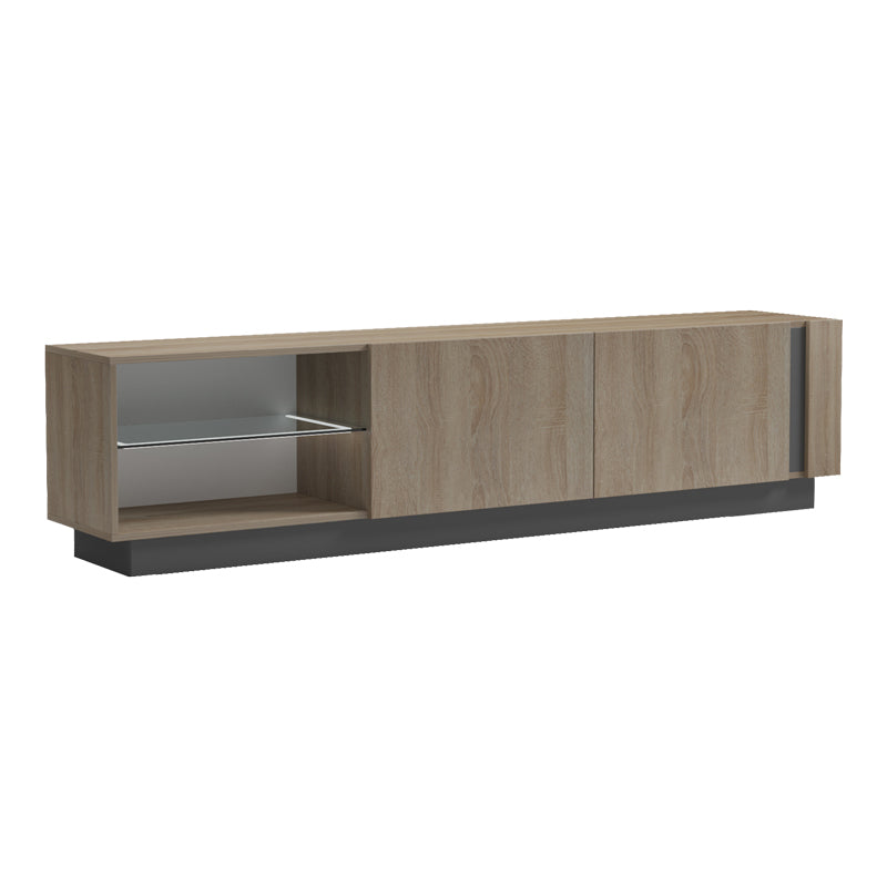 Έπιπλο τηλεόρασης με Led Vario  sonoma - ανθρακί 185.6x35x45εκ - Pakobazaar