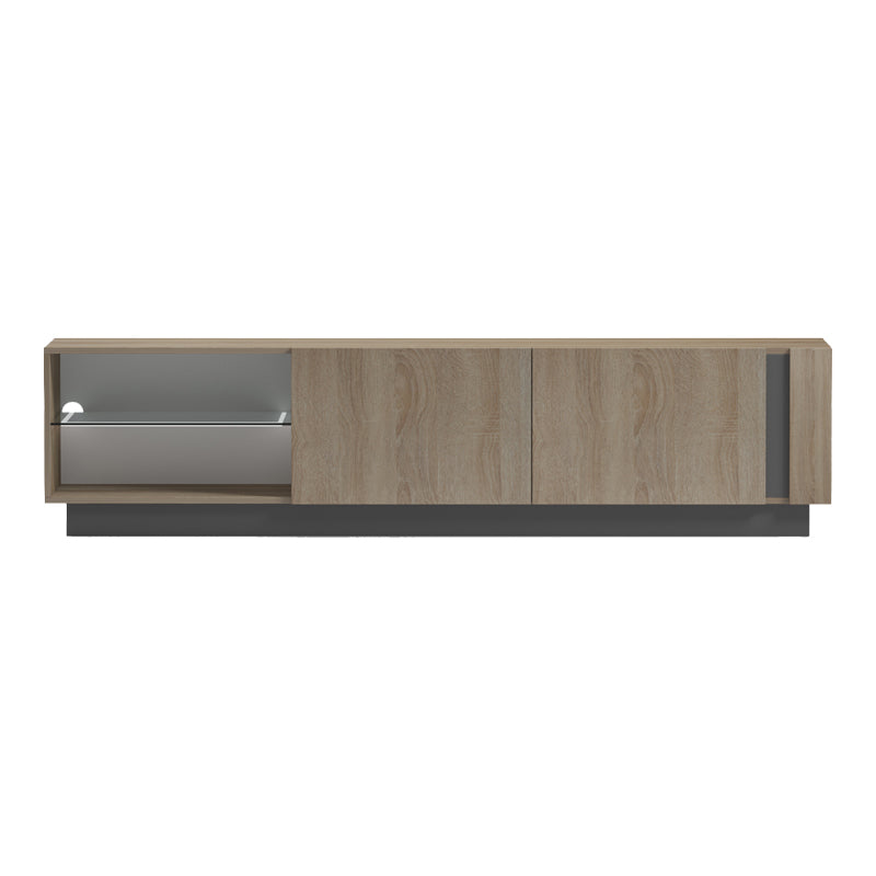 Έπιπλο τηλεόρασης με Led Vario  sonoma - ανθρακί 185.6x35x45εκ - Pakobazaar