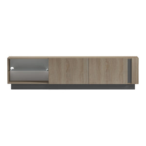Έπιπλο τηλεόρασης με Led Vario  sonoma - ανθρακί 185.6x35x45εκ - Pakobazaar