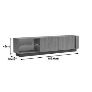 Έπιπλο τηλεόρασης με Led Vario  sonoma - ανθρακί 185.6x35x45εκ - Pakobazaar