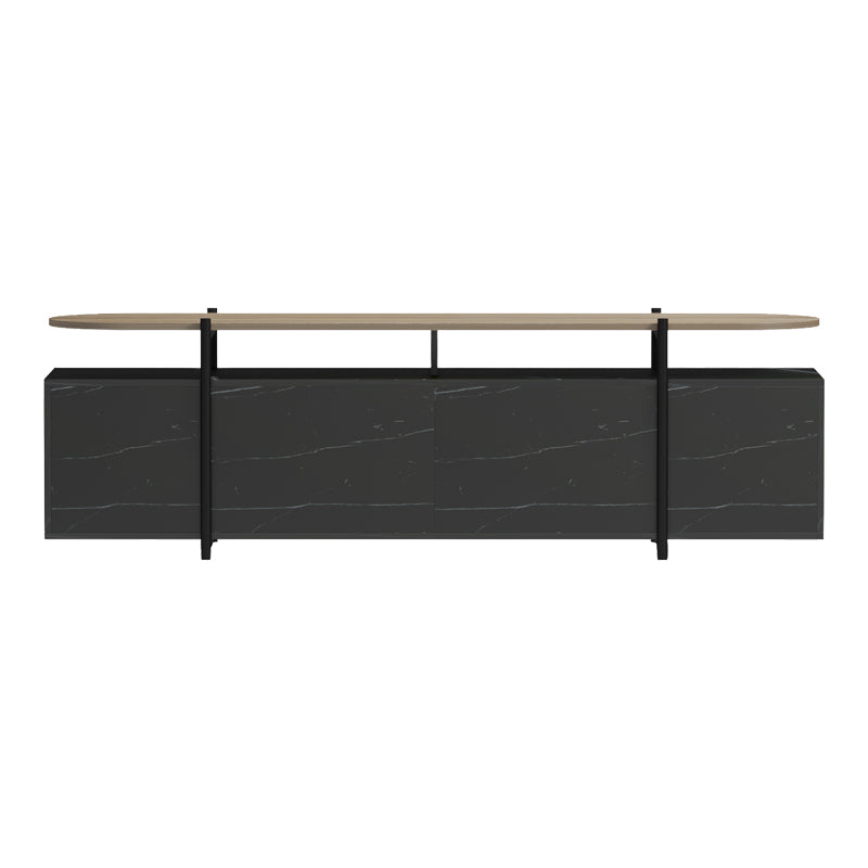 Έπιπλο τηλεόρασης Medousa  sonoma - μαύρη όψη μαρμάρου 160x35.5x50εκ - Pakobazaar