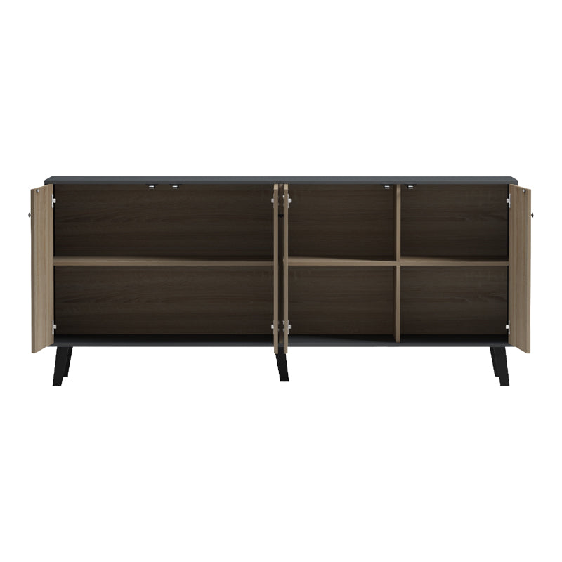 Μπουφές Tuscany  sonoma-ανθρακί 180x40x78.6εκ - Pakobazaar