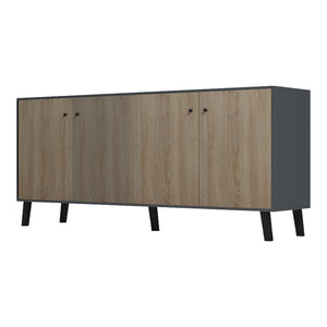 Μπουφές Tuscany  sonoma-ανθρακί 180x40x78.6εκ