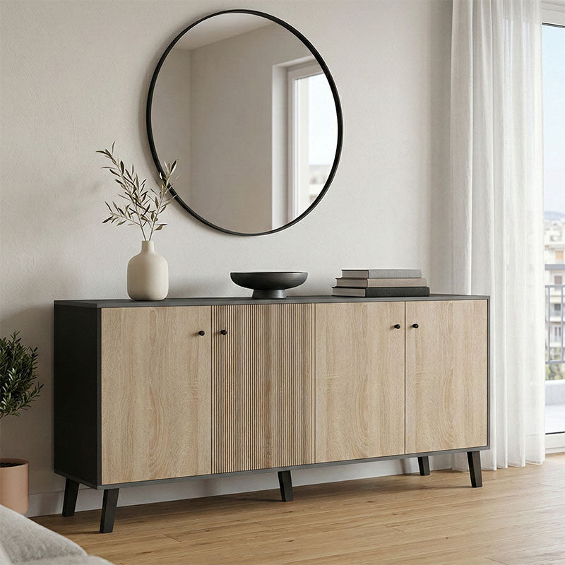 Μπουφές Tuscany  sonoma-ανθρακί 180x40x78.6εκ - Pakobazaar