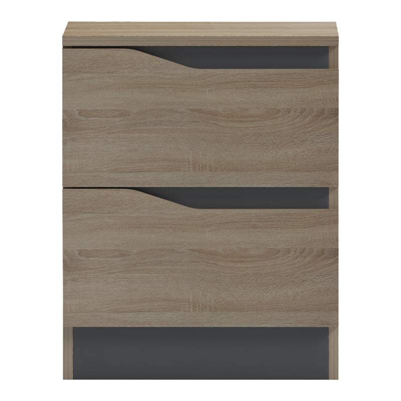 Κομοδίνο Verena  sonoma-ανθρακί 40x40x50εκ