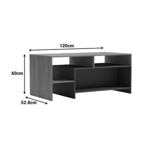 Τραπέζι σαλονιού Consa  sonoma - ανθρακί 120x60x52.8εκ - Pakobazaar