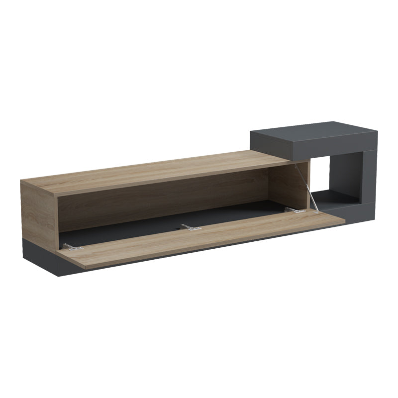 Έπιπλο τηλεόρασης επιτοίχιο Flato  sonoma-ανθρακί 150x29.5x38.5εκ - Pakobazaar