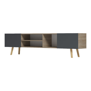 Έπιπλο τηλεόρασης Osclo  sonoma-ανθρακί 160x30x53.5εκ - Pakobazaar