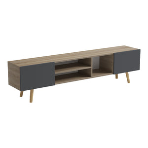 Έπιπλο τηλεόρασης Osclo  sonoma-ανθρακί 160x30x53.5εκ - Pakobazaar