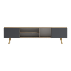 Έπιπλο τηλεόρασης Osclo  sonoma-ανθρακί 160x30x53.5εκ - Pakobazaar