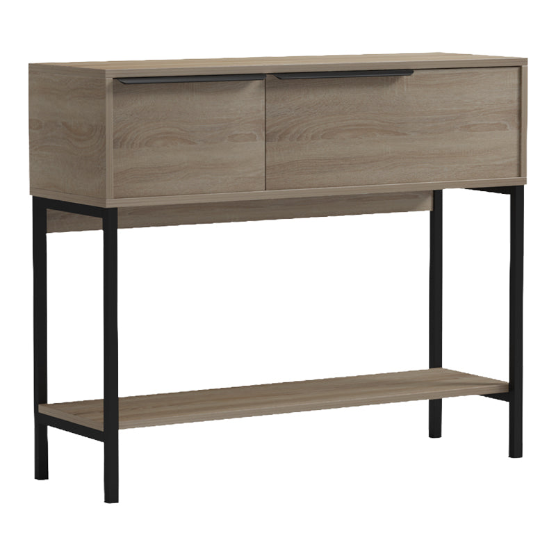 Κονσόλα Nordic  σε sonoma-μαύρη απόχρωση 90x29,5x76εκ - Pakobazaar