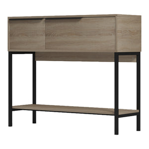 Κονσόλα Nordic  σε sonoma-μαύρη απόχρωση 90x29,5x76εκ - Pakobazaar