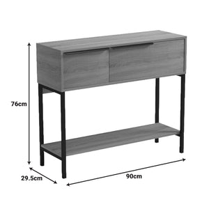Κονσόλα Nordic  σε sonoma-μαύρη απόχρωση 90x29,5x76εκ - Pakobazaar