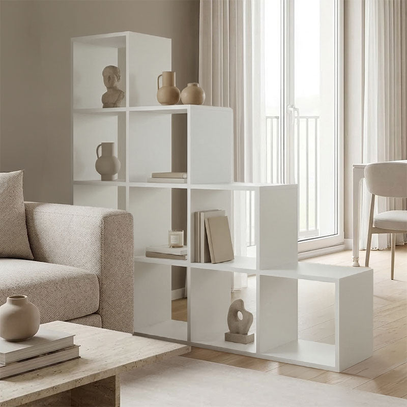 Βιβλιοθήκη Scala  λευκό 129.5x29x129.5εκ - Pakobazaar