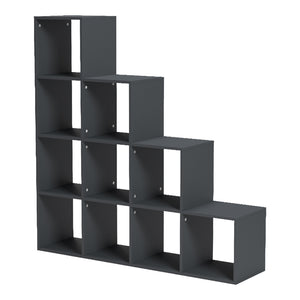 Βιβλιοθήκη Scala  ανθρακί 129.5x29x129.5εκ - Pakobazaar