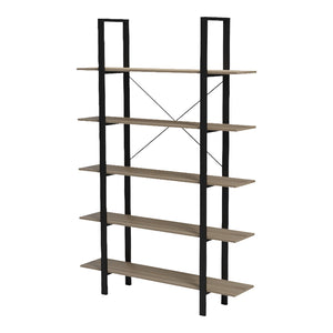Βιβλιοθήκη-Ραφιέρα Loftie  sonoma-μαύρο μέταλλο 126x28x165εκ - Pakobazaar