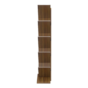 Βιβλιοθήκη Fyllo  καρυδί 50x25x141.5εκ - Pakobazaar
