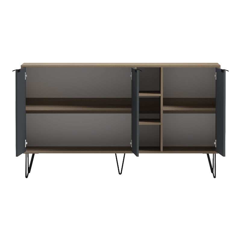 Μπουφές Balain  sonoma-ανθρακί 142x35.5x83εκ - Pakobazaar