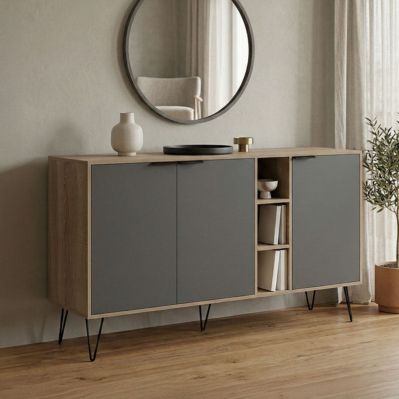 Μπουφές Balain  sonoma-ανθρακί 142x35.5x83εκ - Pakobazaar