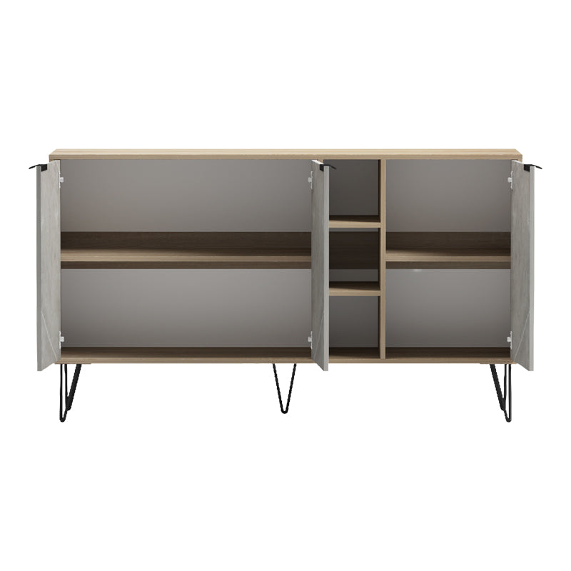 Μπουφές Balain  sonoma-γκρι μπεζ όψη μαρμάρου 142x35.5x83εκ - Pakobazaar
