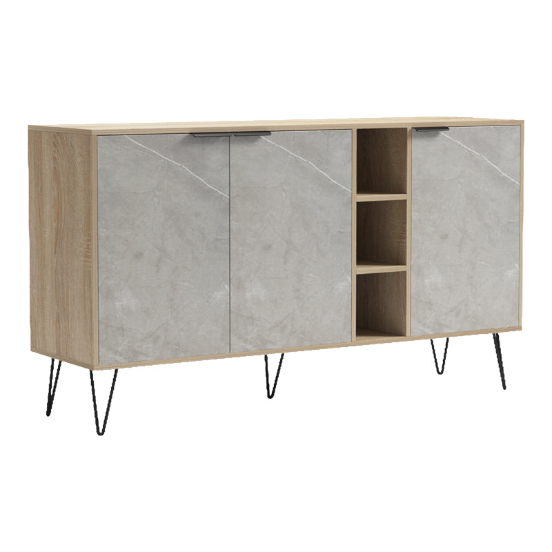 Μπουφές Balain  sonoma-γκρι μπεζ όψη μαρμάρου 142x35.5x83εκ - Pakobazaar