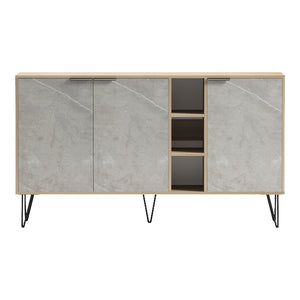 Μπουφές Balain  sonoma-γκρι μπεζ όψη μαρμάρου 142x35.5x83εκ - Pakobazaar