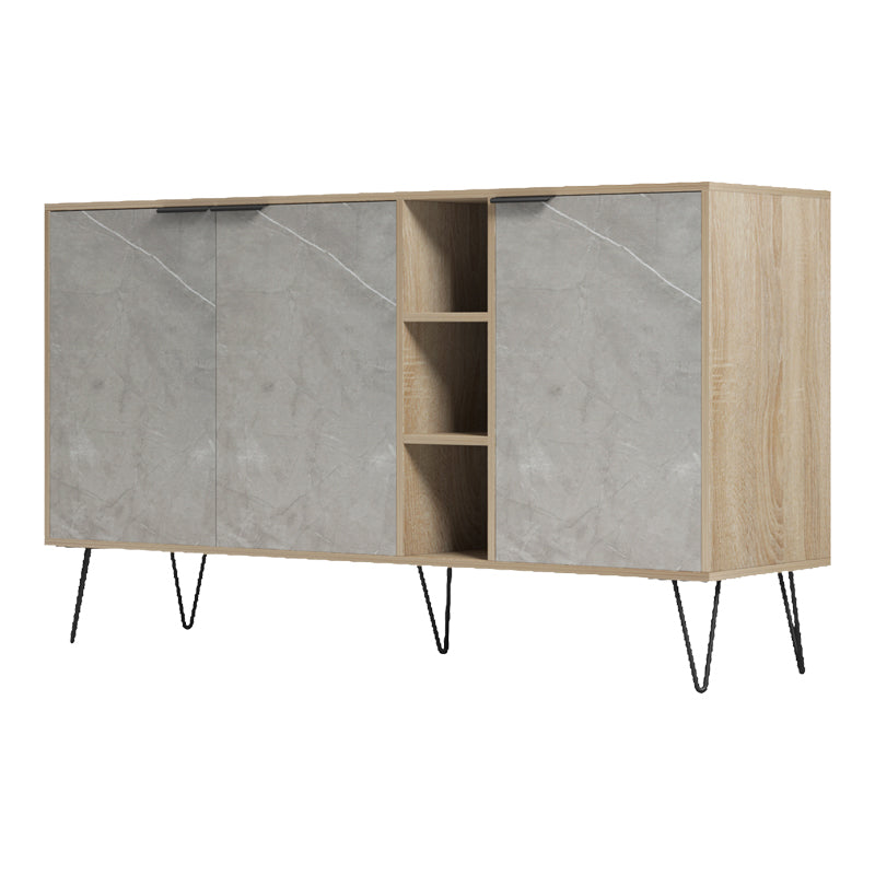 Μπουφές Balain  sonoma-γκρι μπεζ όψη μαρμάρου 142x35.5x83εκ - Pakobazaar