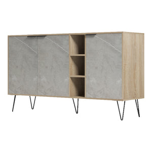 Μπουφές Balain  sonoma-γκρι μπεζ όψη μαρμάρου 142x35.5x83εκ - Pakobazaar