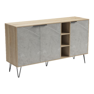 Μπουφές Balain  sonoma-γκρι μπεζ όψη μαρμάρου 142x35.5x83εκ - Pakobazaar