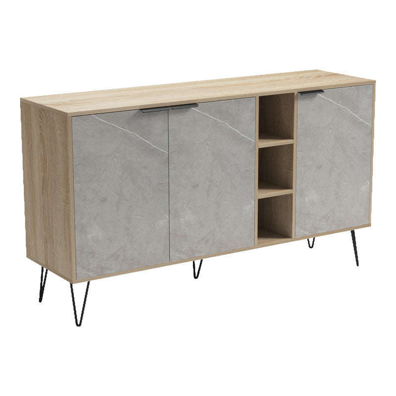 Μπουφές Balain  sonoma-γκρι μπεζ όψη μαρμάρου 142x35.5x83εκ - Pakobazaar