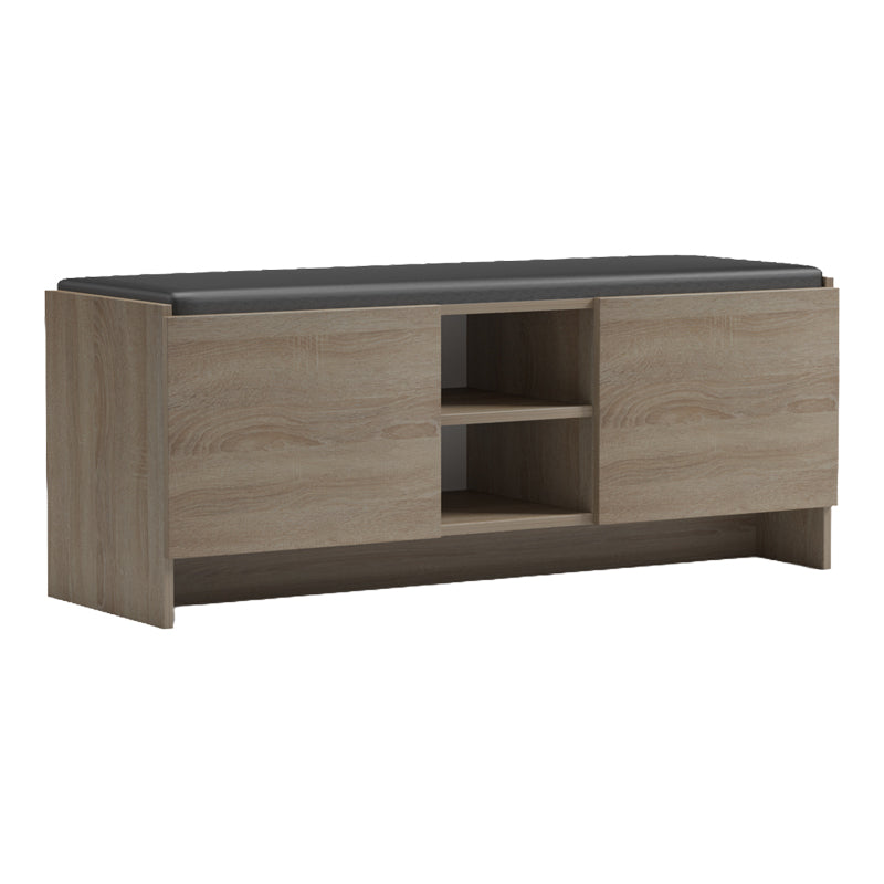 Παπουτσοθήκη-σκαμπό Zulla  sonoma-μαύρο 110x37x43εκ - Pakobazaar