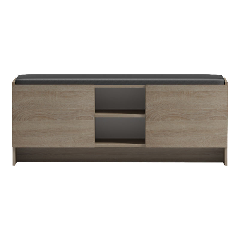 Παπουτσοθήκη-σκαμπό Zulla  sonoma-μαύρο 110x37x43εκ - Pakobazaar