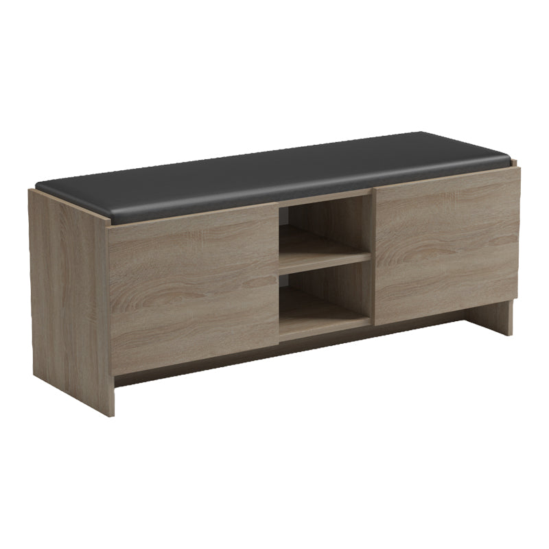 Παπουτσοθήκη-σκαμπό Zulla  sonoma-μαύρο 110x37x43εκ - Pakobazaar