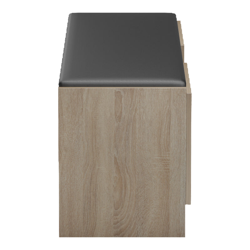 Παπουτσοθήκη-σκαμπό Zulla  sonoma-μαύρο 110x37x43εκ - Pakobazaar