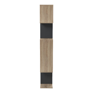 Βιβλιοθήκη Mito  sonoma-ανθρακί 108.5x25x161εκ - Pakobazaar