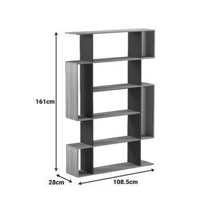 Βιβλιοθήκη Mito  sonoma-ανθρακί 108.5x25x161εκ - Pakobazaar