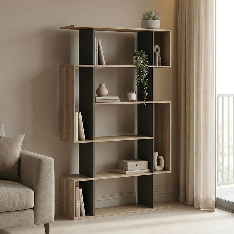 Βιβλιοθήκη Mito  sonoma-ανθρακί 108.5x25x161εκ - Pakobazaar