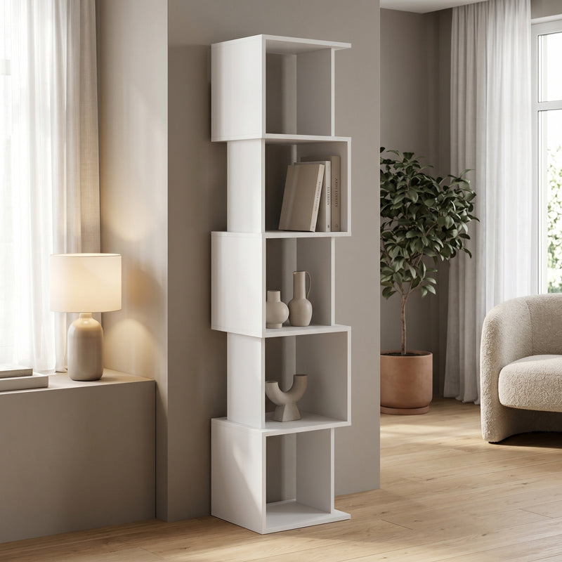 Βιβλιοθήκη Cubik  λευκό 35x30x161εκ - Pakobazaar