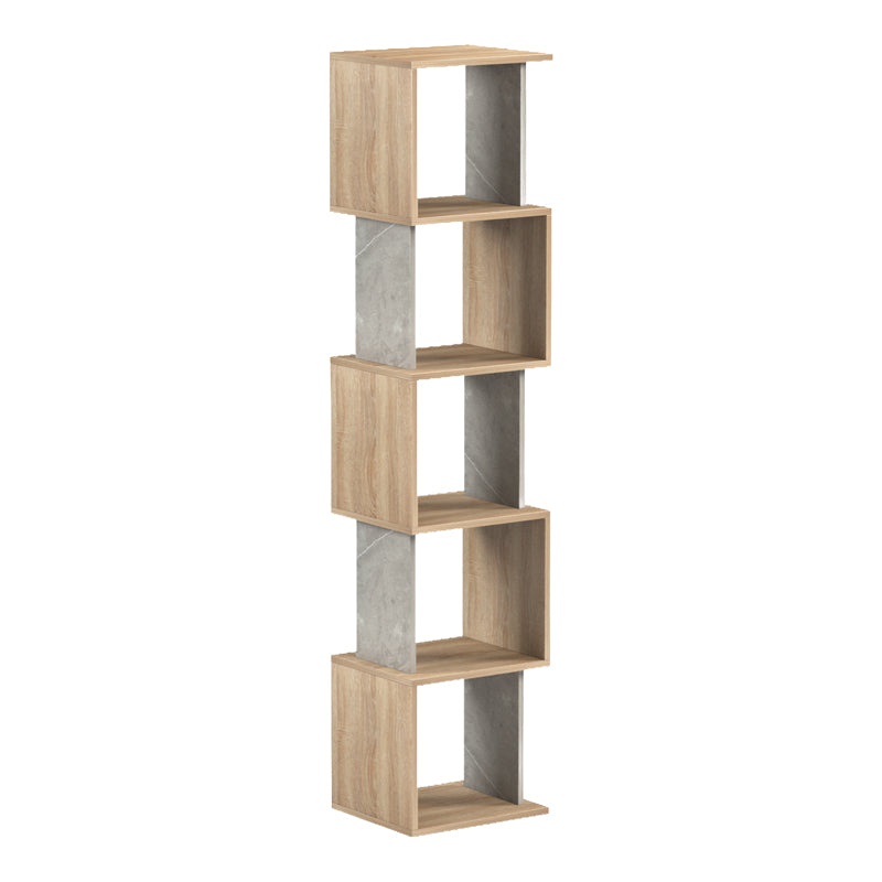 Βιβλιοθήκη Cubik  sonoma- γκρι μπεζ οψη μαρμάρου 35x30x161εκ - Pakobazaar