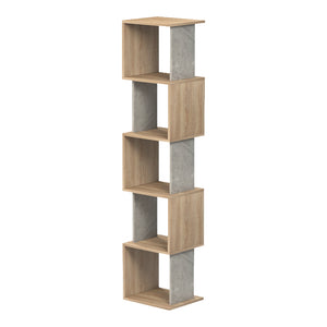 Βιβλιοθήκη Cubik  sonoma- γκρι μπεζ οψη μαρμάρου 35x30x161εκ - Pakobazaar