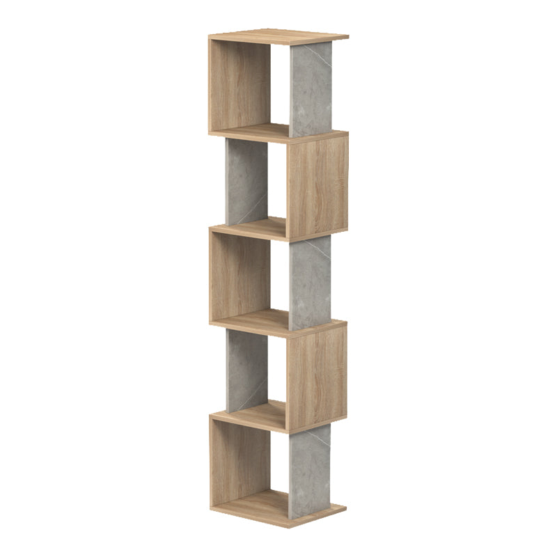 Βιβλιοθήκη Cubik  sonoma- γκρι μπεζ οψη μαρμάρου 35x30x161εκ - Pakobazaar