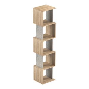 Βιβλιοθήκη Cubik  sonoma- γκρι μπεζ οψη μαρμάρου 35x30x161εκ - Pakobazaar