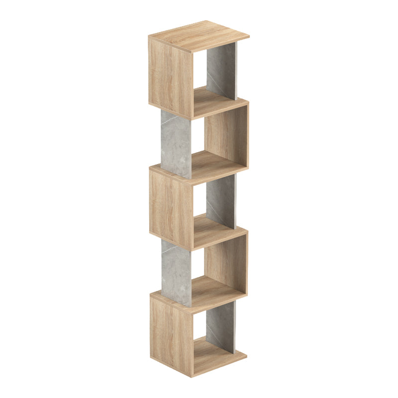 Βιβλιοθήκη Cubik  sonoma- γκρι μπεζ οψη μαρμάρου 35x30x161εκ - Pakobazaar