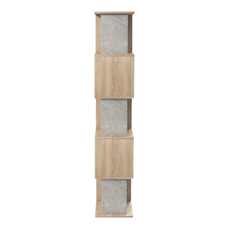 Βιβλιοθήκη Cubik  sonoma- γκρι μπεζ οψη μαρμάρου 35x30x161εκ - Pakobazaar