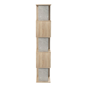 Βιβλιοθήκη Cubik  sonoma- γκρι μπεζ οψη μαρμάρου 35x30x161εκ - Pakobazaar