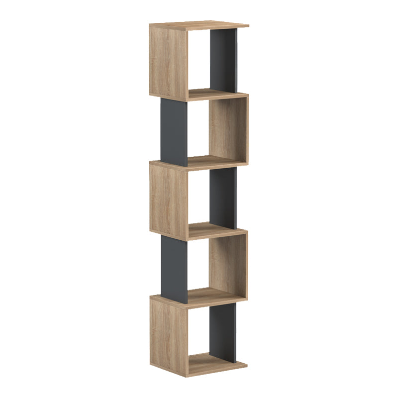 Βιβλιοθήκη Cubik  sonoma- ανθρακί 35x30x161εκ - Pakobazaar