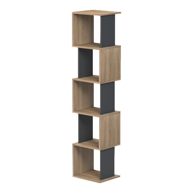 Βιβλιοθήκη Cubik  sonoma- ανθρακί 35x30x161εκ - Pakobazaar