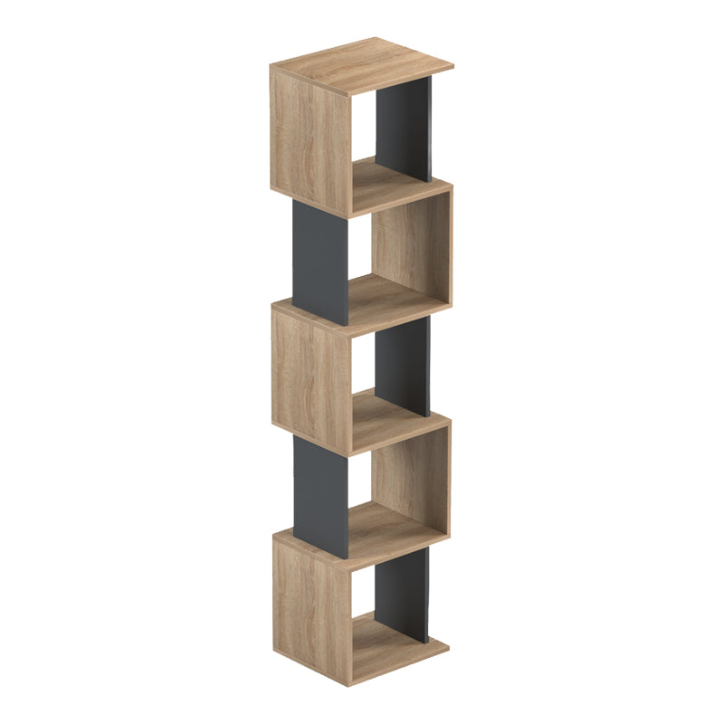 Βιβλιοθήκη Cubik  sonoma- ανθρακί 35x30x161εκ - Pakobazaar