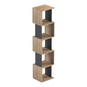 Βιβλιοθήκη Cubik  sonoma- ανθρακί 35x30x161εκ - Pakobazaar