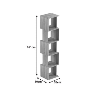 Βιβλιοθήκη Cubik  sonoma- ανθρακί 35x30x161εκ - Pakobazaar